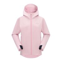 拓路者海豹软壳衣女款秋季户外运动休闲夹克外套连帽防风加绒保暖女登山 碧落蓝