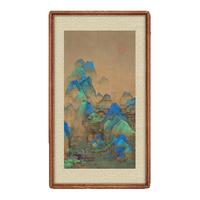 《千里江山图》新中式玄关挂画壁画餐厅客厅装饰画山水画复古国画