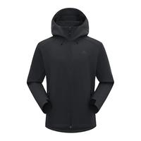 拓路者连帽软壳衣男款秋季户外耐磨防风加绒保暖登山服徒步拉链外套男 岩石灰