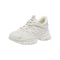 天美意老爹鞋女鞋系带运动舒适休闲鞋春秋款BG263AM4 白色 -经典款 39