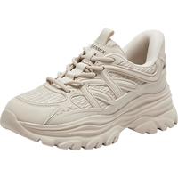 天美意老爹鞋女鞋系带运动舒适休闲鞋春秋款BG263AM4 杏色（薄绒） -经典款 39