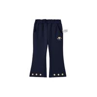 PawinPaw卡通小熊童装25年秋季女宝宝休闲微喇叭裤舒适百搭 Navy藏青色/59 130