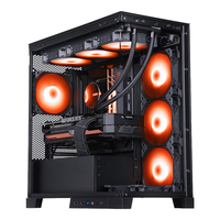 先马新境界 海景房机箱全景无立柱MATX高颜值360水冷台式电脑台式机主机箱/双面玻璃/双U3+Type-C 新境界（黑色）