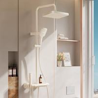 国家补贴：四季沐歌 M3+皓月白 淋浴花洒套装 雨幕顶喷+钢化玻璃+灵动琴键