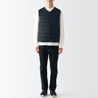 無印良品 MUJI 無印良品 MUJI 男式 便携式 无领 羽绒背心 羽绒马甲 ADD01C2A 深藏青色 L (175/100A)