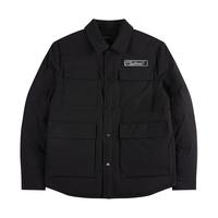 卡宾（CABBEEN）【工装风】卡宾翻领衬衫羽绒服男黑色休闲保暖外套潮 煤黑色01 54/185/XXL