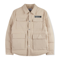 卡宾（CABBEEN）【尾货清仓】【工装风】卡宾翻领衬衫羽绒服男黑色休 杏色15 54/185/XXL