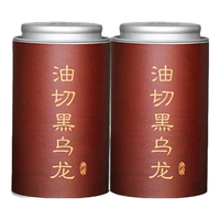 信仲号茶叶黑乌龙茶浓香型木炭技法炭焙油切乌龙茶茶叶罐装150g*2罐