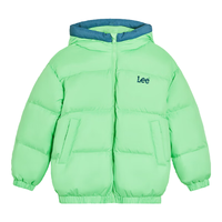 李 Lee儿童面包羽绒服短款男女款轻薄连帽保暖鸭绒秋冬初中生外套童装 绿色 165 cm