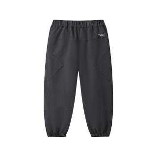 马骑顿 男童25秋宽松直筒裤工装裤简约户外登山休闲裤 深灰 150