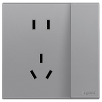 罗格朗开关插座面板 画采系列深砂银86型暗装清单报价 10A五孔带开（仅控制插座）