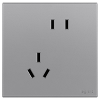 罗格朗开关插座面板 画采系列深砂银86型暗装清单报价 10A错位五孔