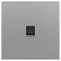 罗格朗开关插座面板 画采系列深砂银86型暗装清单报价 一位电脑插（六类）