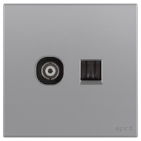 罗格朗开关插座面板 画采系列深砂银86型暗装清单报价 电脑（六类）电视插