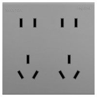 罗格朗开关插座面板 画采系列深砂银86型暗装清单报价 10A十孔插座