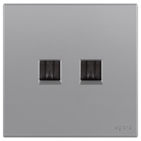 罗格朗开关插座面板 画采系列深砂银86型暗装清单报价 二位电脑插（超五类）