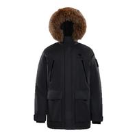 88VIP：骆驼 男装羽绒服冬季黑色短款鸭绒加厚面包服三防户外派克工装