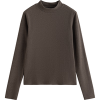 初语【暖皮衣】德绒t恤女2024年秋冬高领打底衫长袖修身轻暖上衣