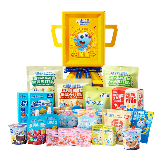 小鹿蓝蓝 出去玩零食拎拎袋儿童零食巨型礼包国庆中秋礼盒送礼 1453g