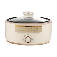 荣事达电蒸锅电火锅火锅专用锅电炒锅电煮锅一体锅多功能料理电热锅超大容量多用途锅  12L 电蒸锅【旋钮款】2层透明蒸笼