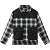 gxgjeans 格子牛仔拼接翻领羽绒服