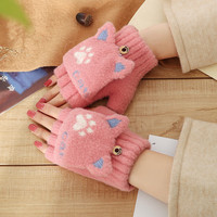 夏娃的色彩 加厚防寒半指手套