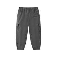 马骑顿 男童25秋户外露营工装裤宽松束脚裤休闲裤 深灰 160
