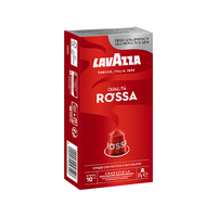 拉瓦萨（LAVAZZA）胶囊黑咖啡粉10粒适配Nespresso胶囊机 （10号）罗萨红款-深烘-醇厚巧克力