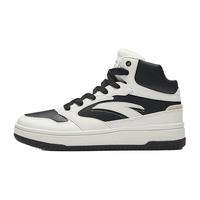 安踏零感高帮板鞋运动鞋男冬潮流舒适厚底耐磨休闲鞋 象牙白/基础黑-1 41