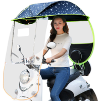馨颜电动车雨棚雨伞可折叠收纳遮阳伞电瓶车防晒车棚踏板摩托车挡雨棚 经典款快乐猫+雨帘