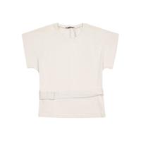 ZARA 【新潮极简】女式纯棉纯色干净休闲风系带收腰圆领短袖T恤