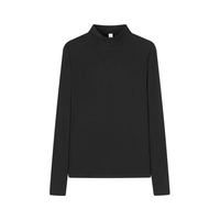 茵曼 半高领纯色打底衫女秋季2025简约修身显瘦长袖内搭上衣女