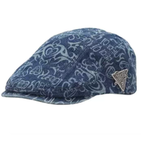 GUESS 纯色设计 棉 贝雷帽 女 蓝色-AO1A7751YQ