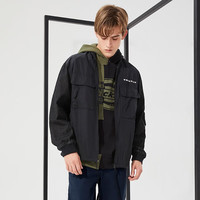 Dickies 夹克多口袋拼接撞色外套 男士休闲百搭长袖薄外套10103 黑色 S