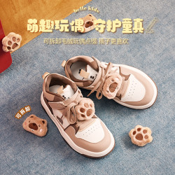 百丽 卡皮巴拉加绒高帮板鞋女童2025冬季新款童趣休闲鞋25080D85