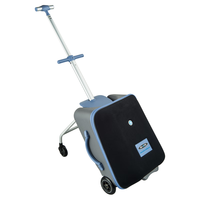 MICRO迈古懒行李箱瑞士micro儿童行李箱可坐可骑行箱出行拉杆箱旅行箱 冰蓝色（普通轮、卡通魔术贴）