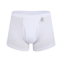 宜而爽 100%纯棉罗纹男士平角裤大码纯色裤衩内裤男单件 白色单件装 M/165