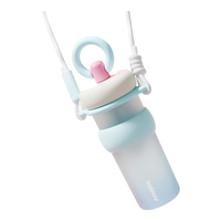 BABLOV花伴森水杯女 高颜值大容量tritan塑料杯 吸管杯茶水分离杯子 深藏blue蓝670ml吸管+茶仓