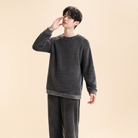 猫人 男士冬季加绒加厚珊瑚绒法兰绒家居服套装 MR-ML-JJF0011