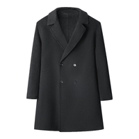 HLA海澜之家大衣男24轻商务经典平驳领纯羊毛外套男冬季 185/100A(XXL) 深灰（净色）(07)