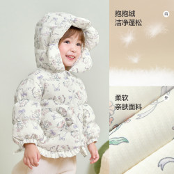 巴拉巴拉 童装羽绒服女童 白色调碎花