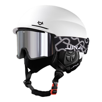 蕉牛滑雪头盔雪镜一体式单双板滑雪护具男女成人防撞保暖透气滑雪装备 K10