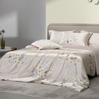 枕水人家 真丝被套喷绘双面宽幅100%桑蚕丝床品件套丝绸被罩 拾花酿春 【单个被套】 220cm*240cm