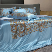 枕水人家 真丝被套喷绘双面宽幅100%桑蚕丝床品件套丝绸被罩 萨尔茨堡【单个被套】 200cm*230cm