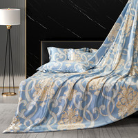 枕水人家 真丝被套喷绘双面宽幅100%桑蚕丝床品件套丝绸被罩 海伦娜【单个被套】 200cm*230cm