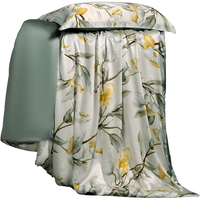 枕水人家 真丝被套喷绘双面宽幅100%桑蚕丝床品件套丝绸被罩 拾花酿春 【单个被套】 200cm*230cm