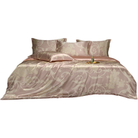 枕水人家 真丝被套喷绘双面宽幅100%桑蚕丝床品件套丝绸被罩 粉黛花眠【单个被套】 200cm*230cm