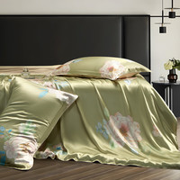 枕水人家 真丝被套喷绘双面宽幅100%桑蚕丝床品件套丝绸被罩 六宫粉黛【单个被套】 220cm*240cm