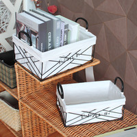 金柳家居收纳篮铁艺桌面零食杂物收纳筐化妆品收纳北欧ins铁艺置物架 黑色铁架 小号