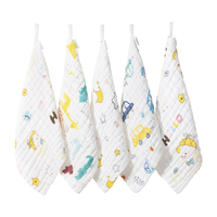 Kaili 开丽 KFJ011 婴儿6层纱布方巾 5条装 白色+粉色+绿色+黄色+蓝色